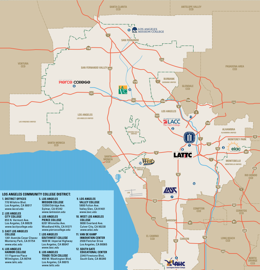 Map of LACCD